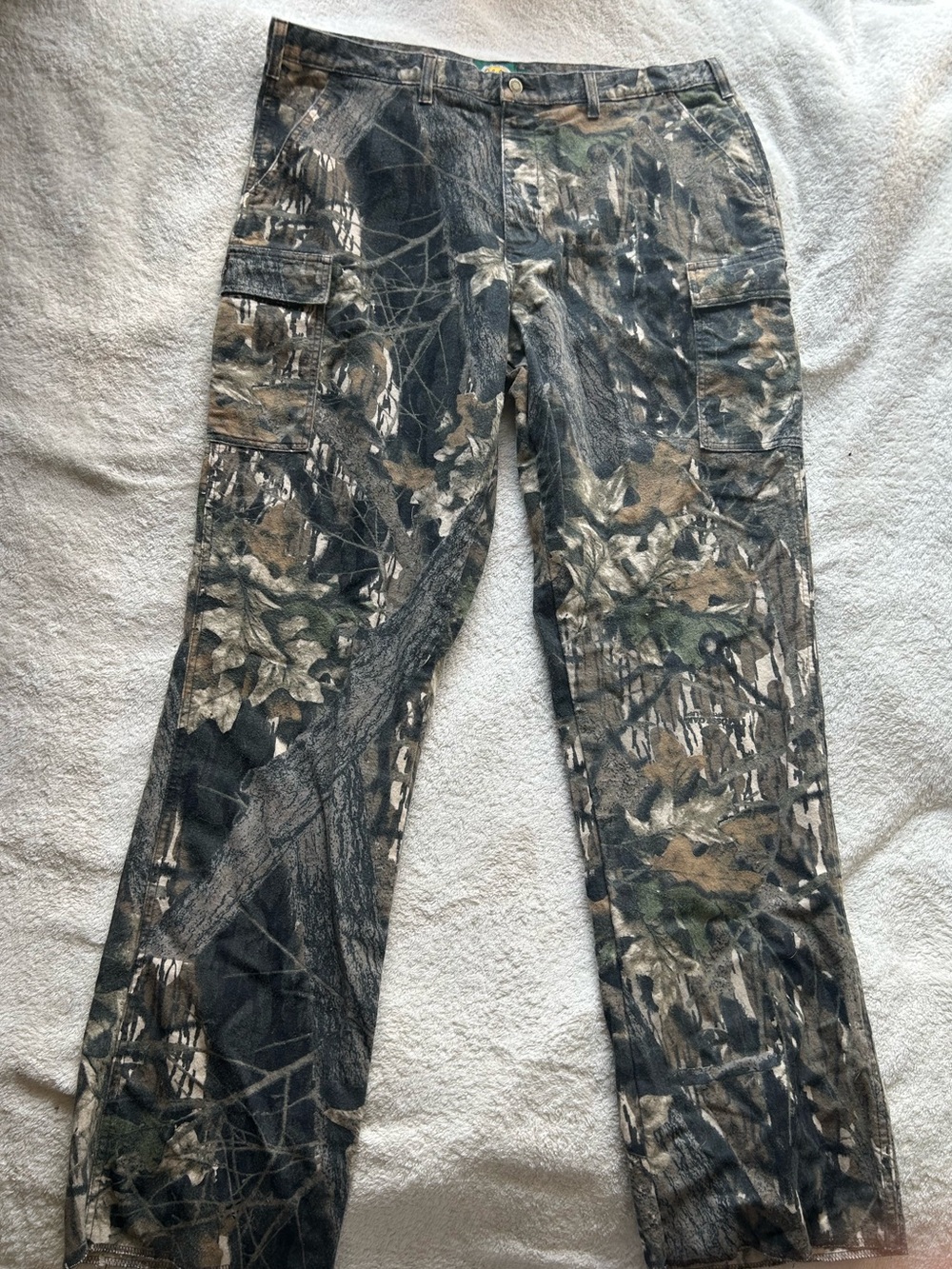Cabela's Green and Brown Realtree-Style Camo Pants